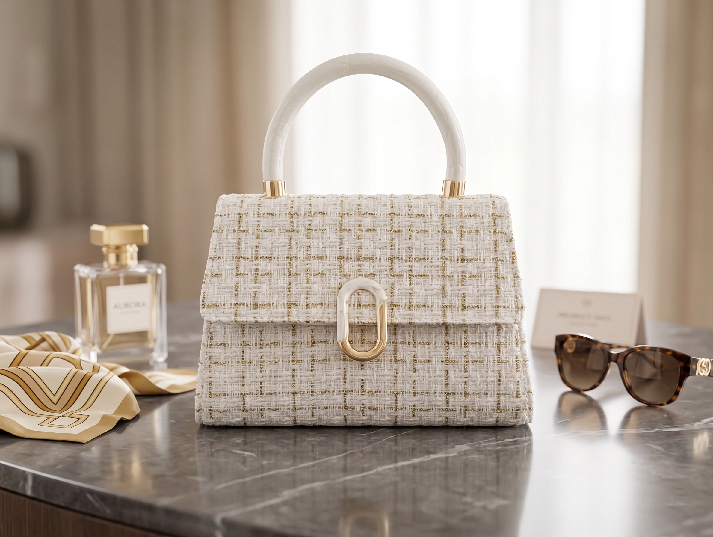 The Ivory Tweed Structured Satchel