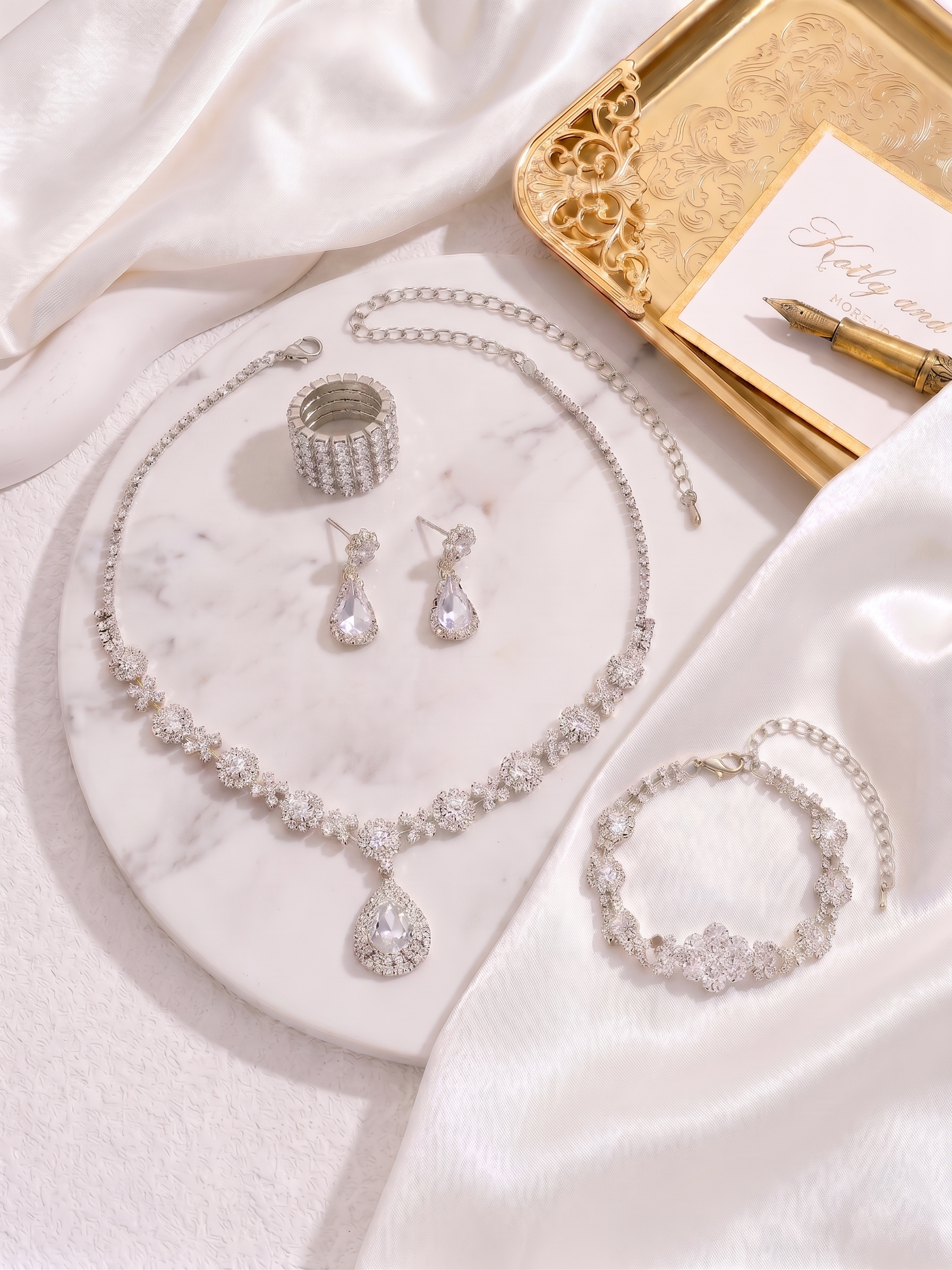 High-End European & American Crystal Gemstone Jewelry combo
